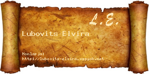 Lubovits Elvira névjegykártya